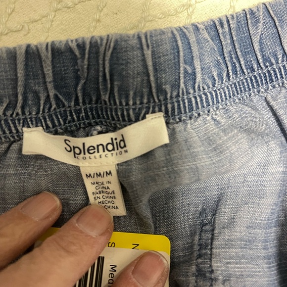 Splendid Indigo Chambray Wide-Leg Pants - Picture 5 of 6